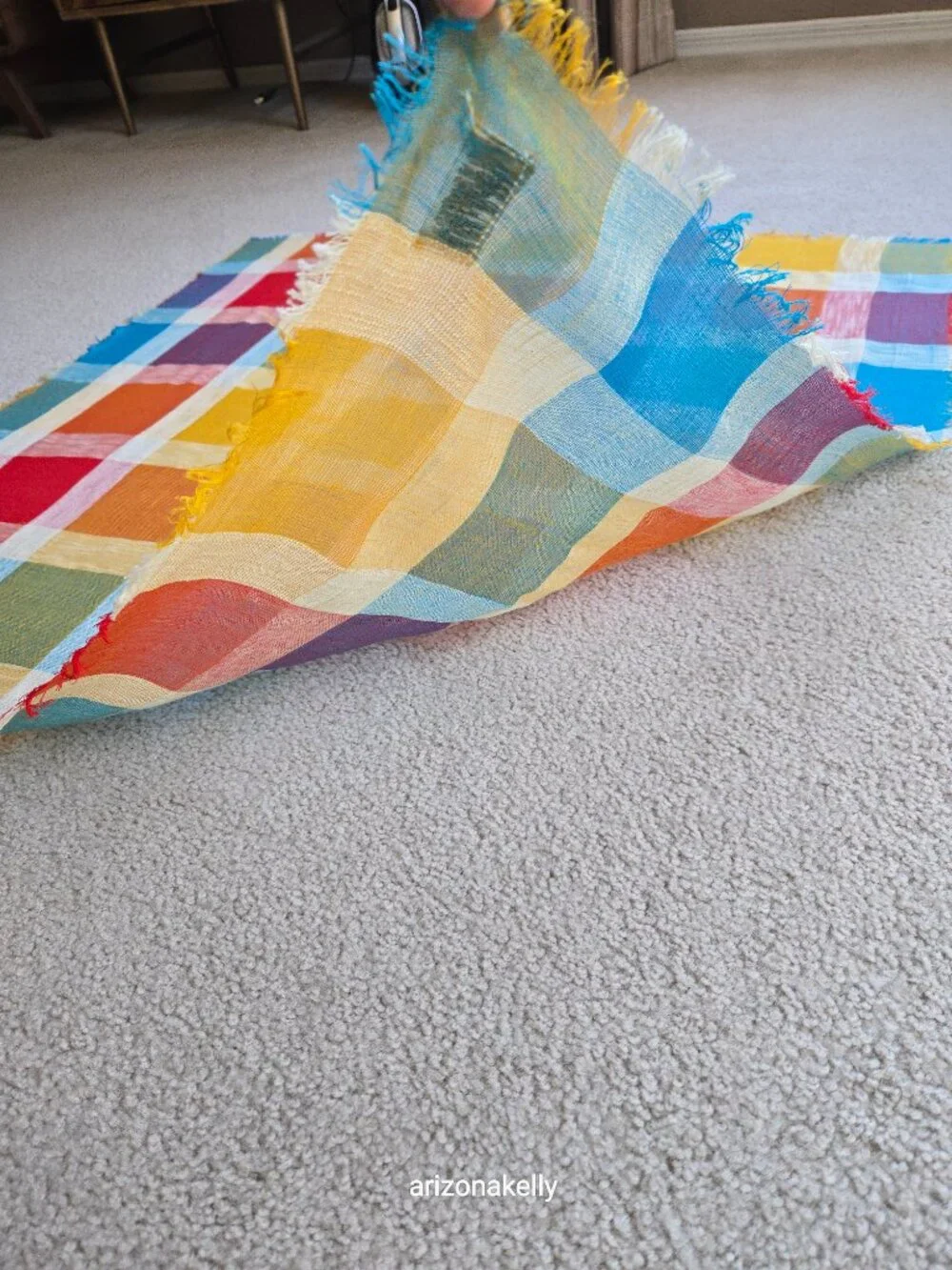 Ben Goodman Scarf Colorful Plaid Square Scarf